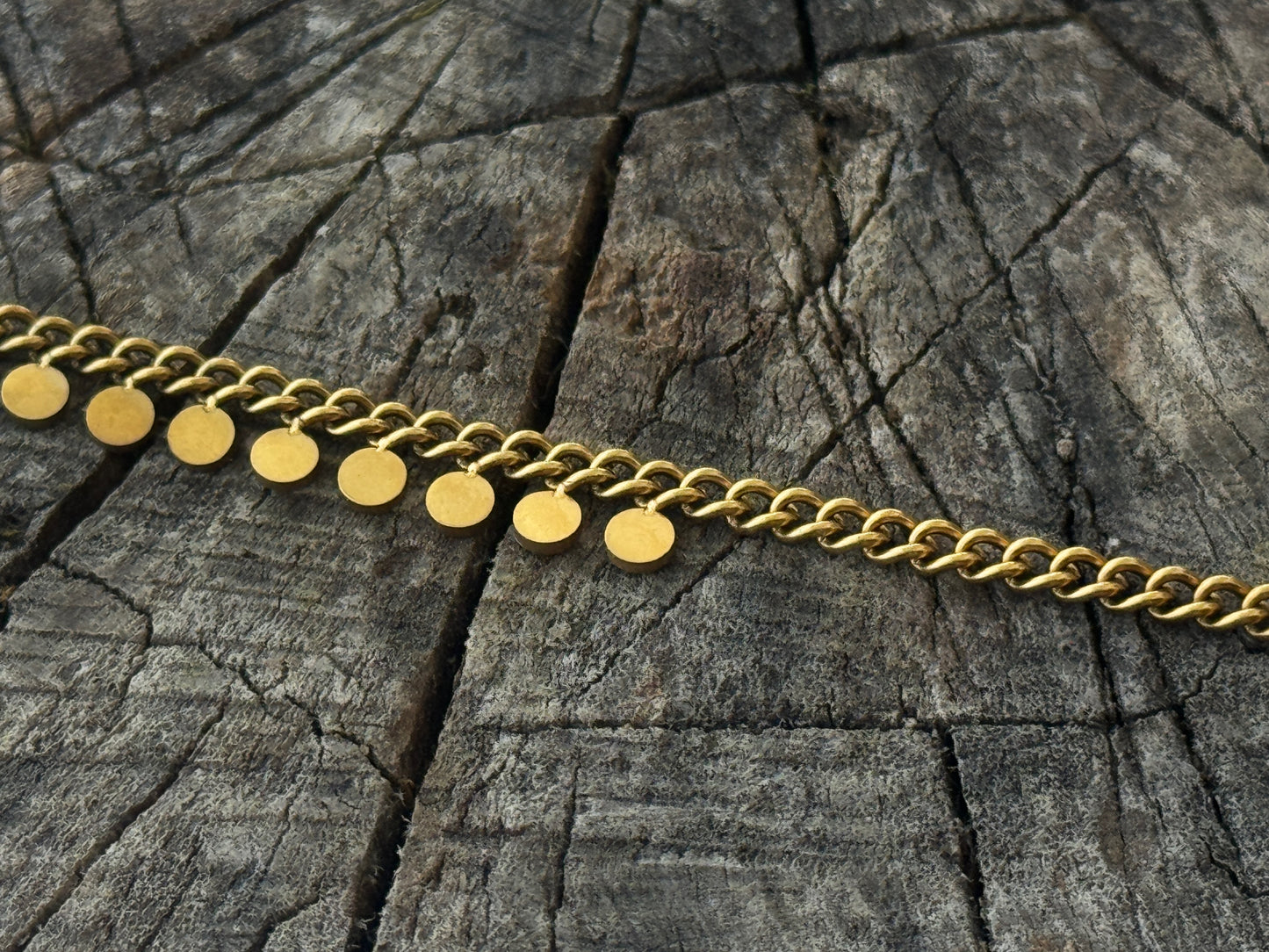 double row anklet made of colored beads and spirals