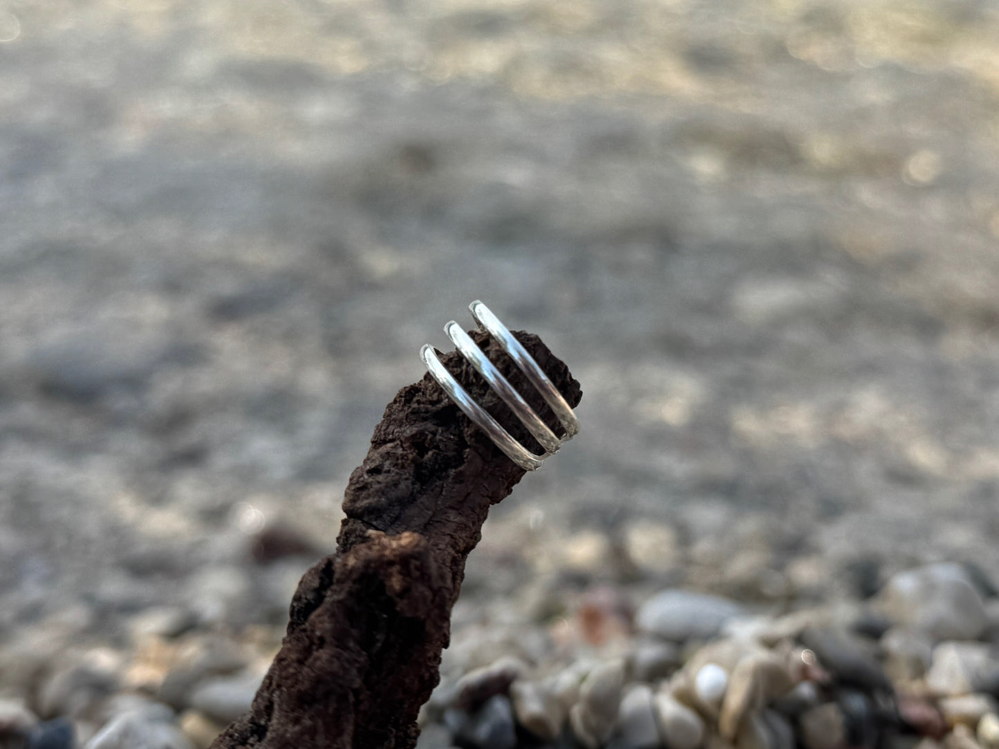 Verstellbarer Zehenring, Dreifachring, minimalistischer Fußschmuck aus Silber