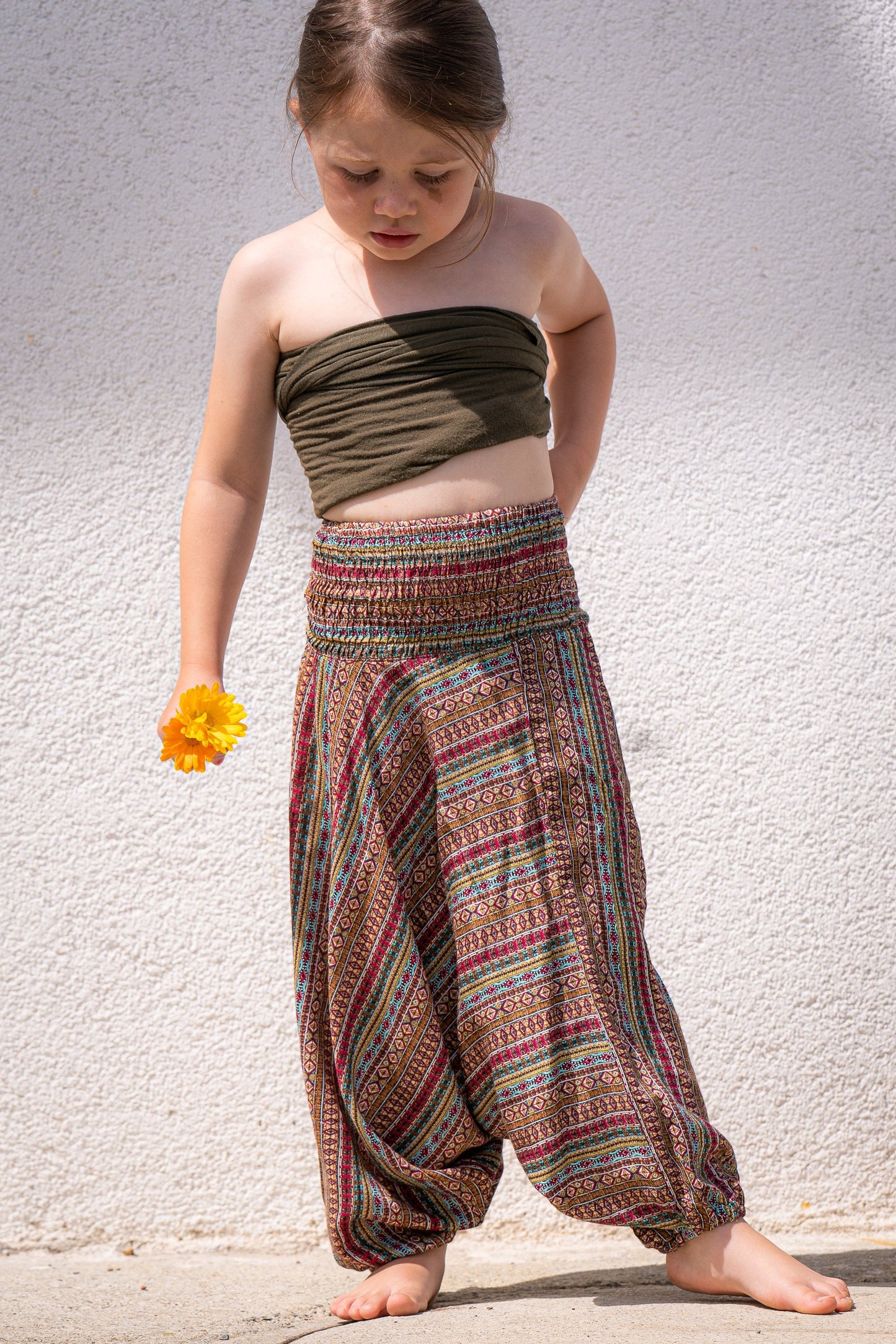 Cozy Alibaba pants for children, colorful stripes