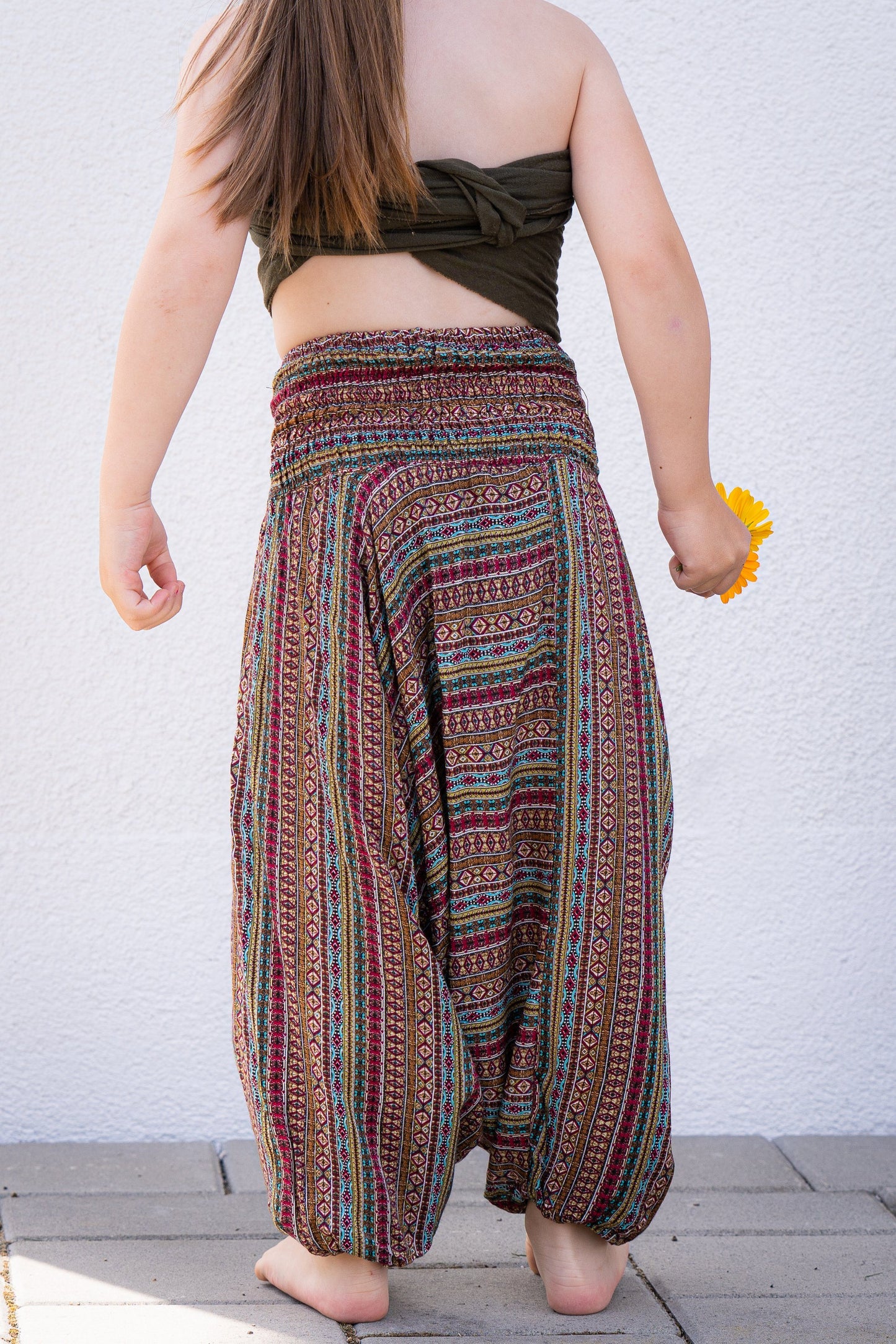 Cozy Alibaba pants for children, colorful stripes