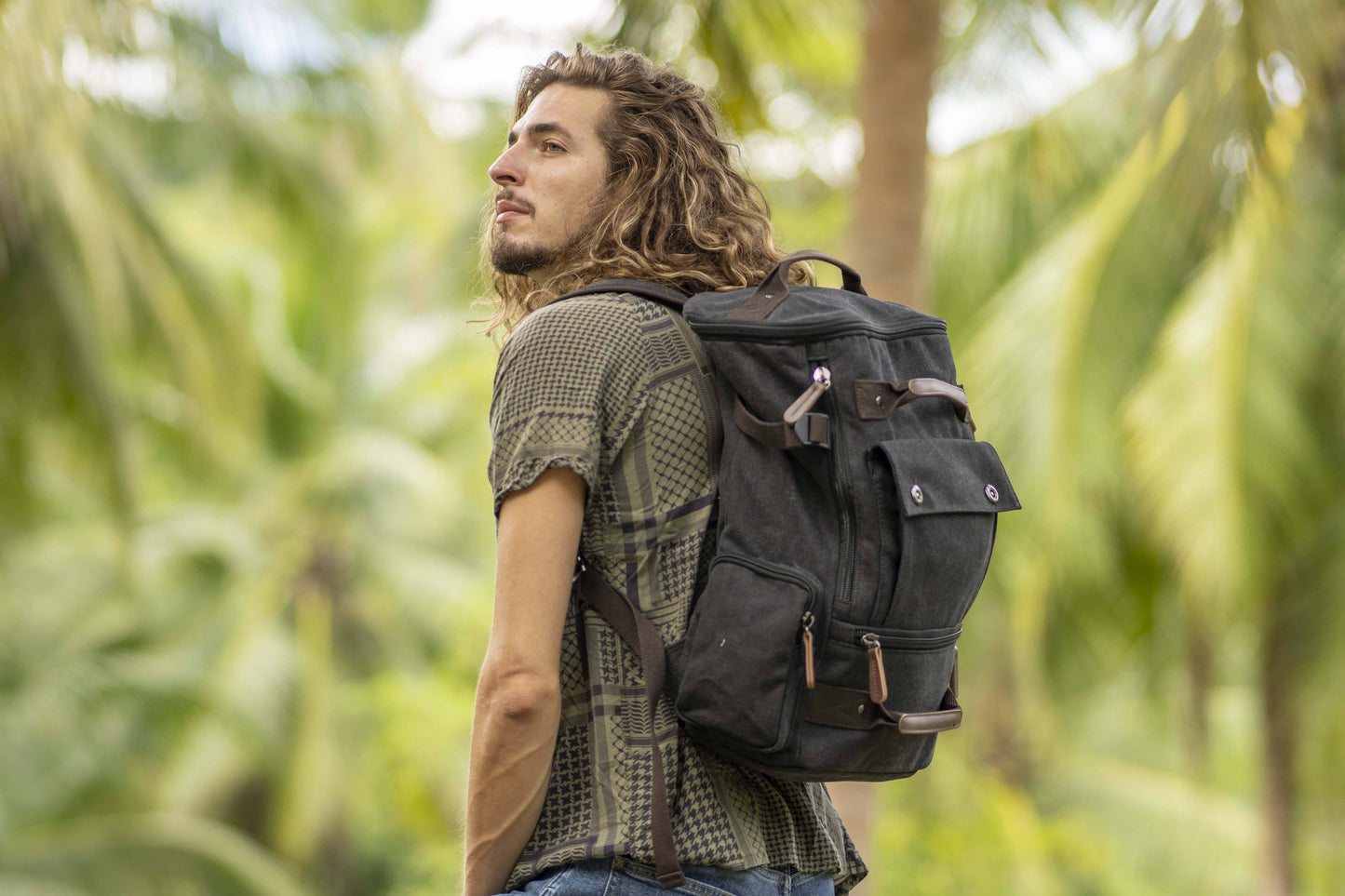 grosser Canvas Rucksack in verschiedenen Farben