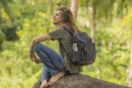 Canvas Rucksack in schwarz