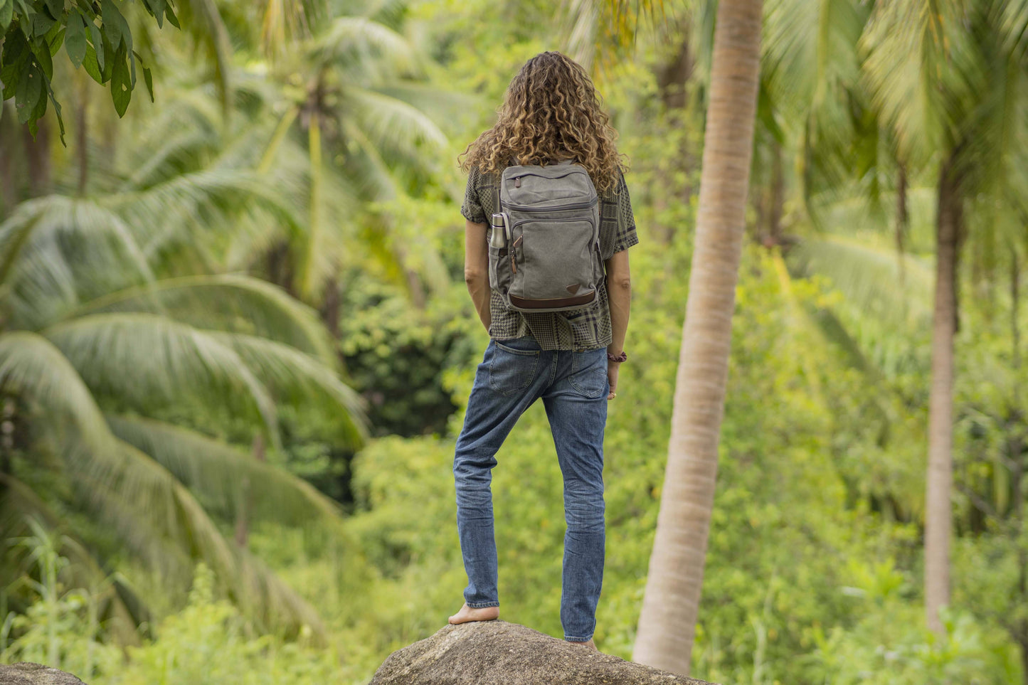 Canvas Rucksack in grau
