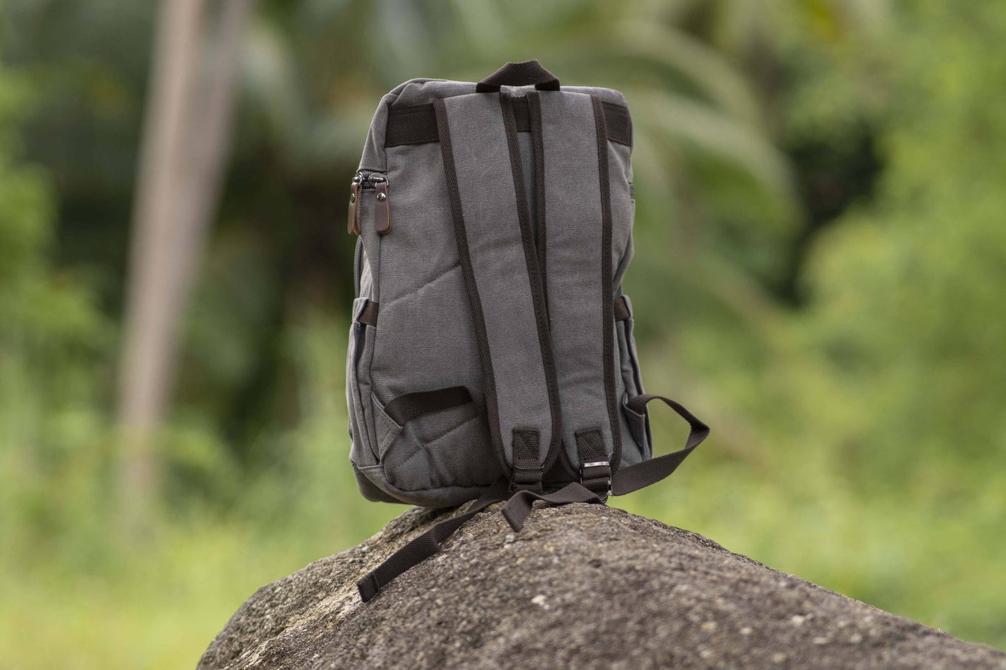 Canvas Rucksack in grau