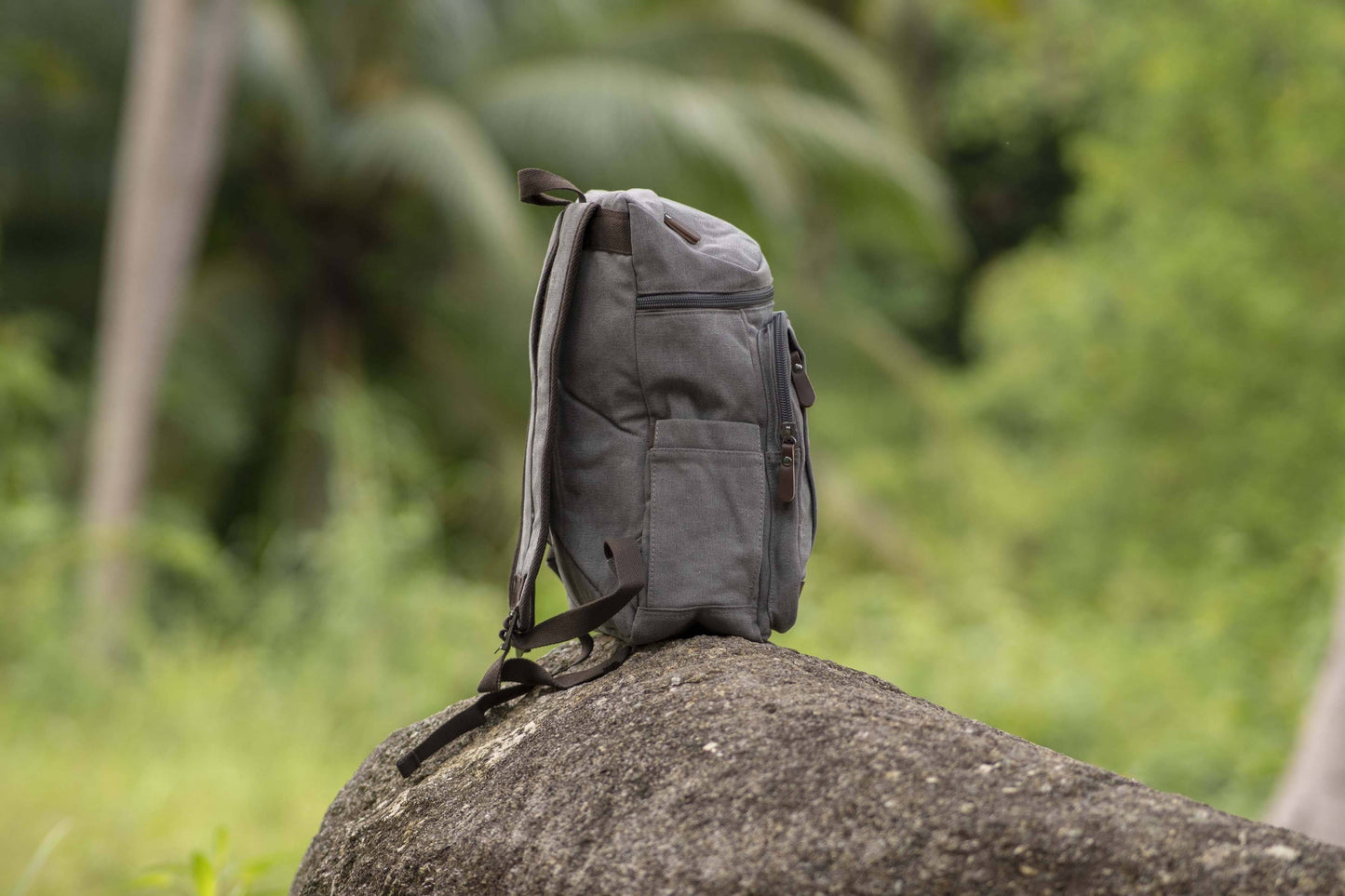 Canvas Rucksack in grau