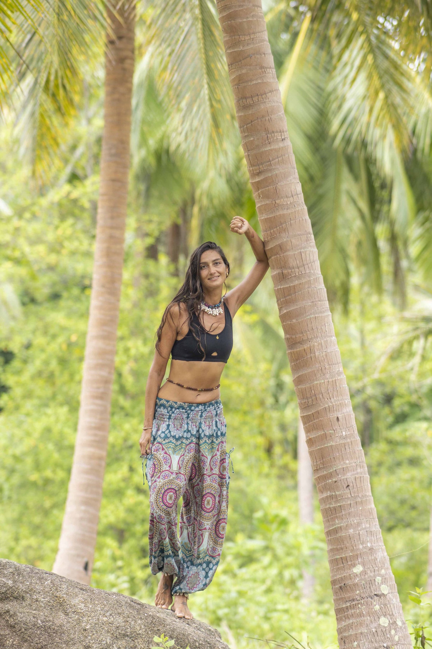 colorful patterned harem pants with pockets for adults