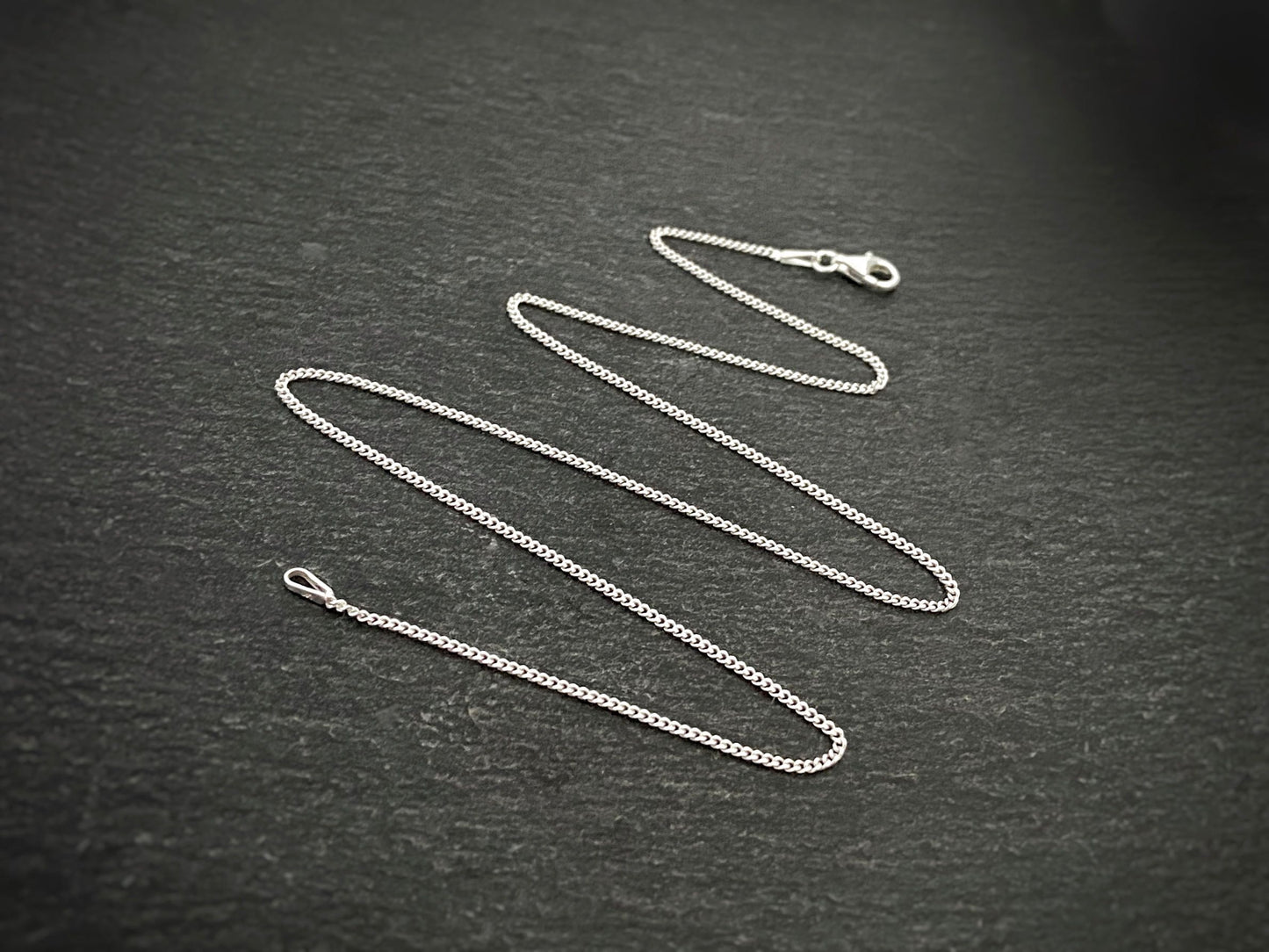 delicate silver curb chain in different lengths