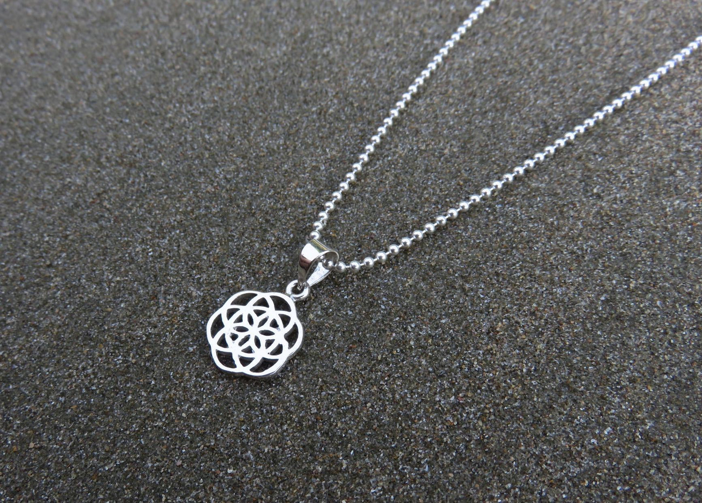 Necklace with the Seed of Life motif made of silver