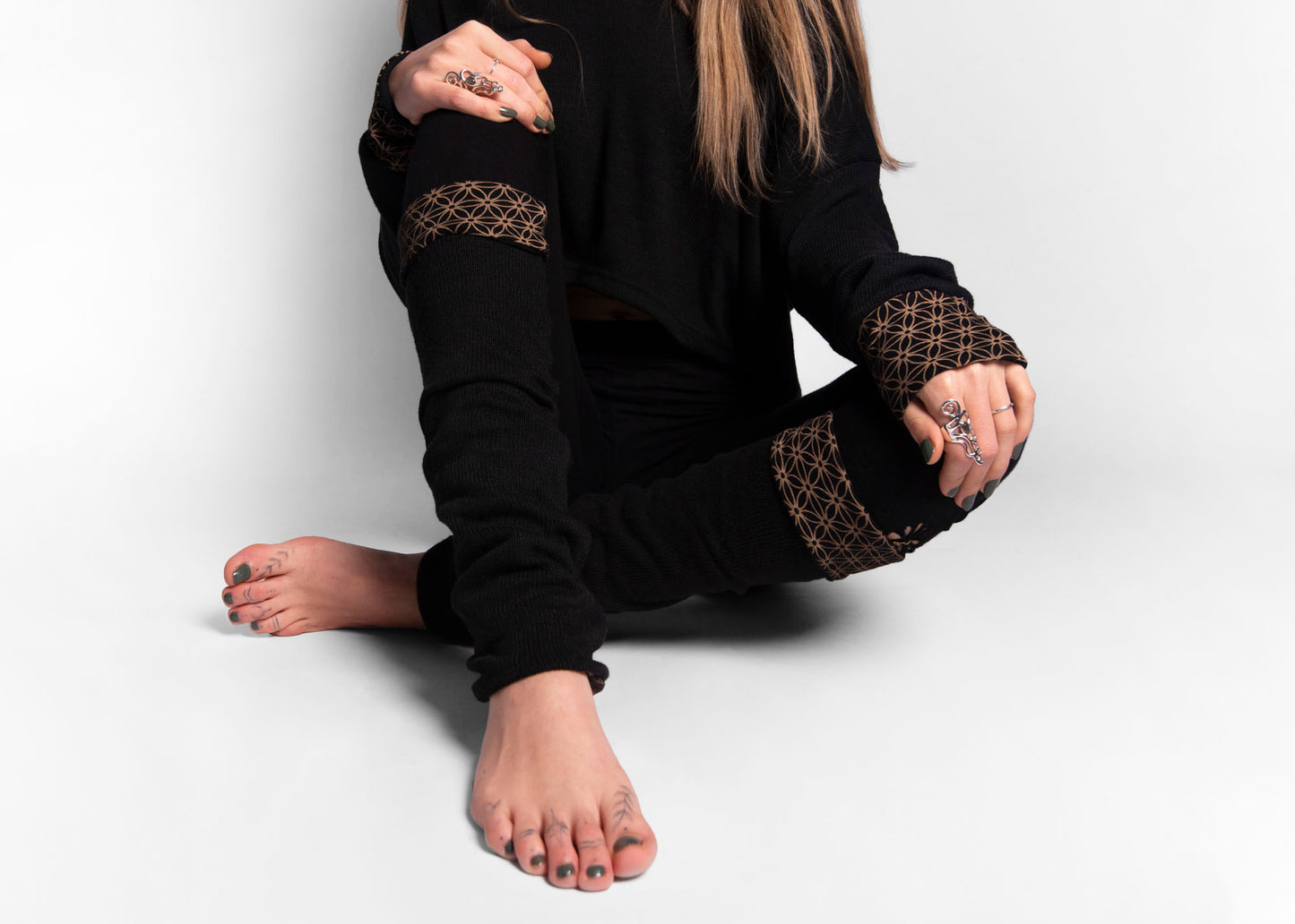 Beinstulpen zum Wenden in schwarz, Stulpen, Yoga Stulpen