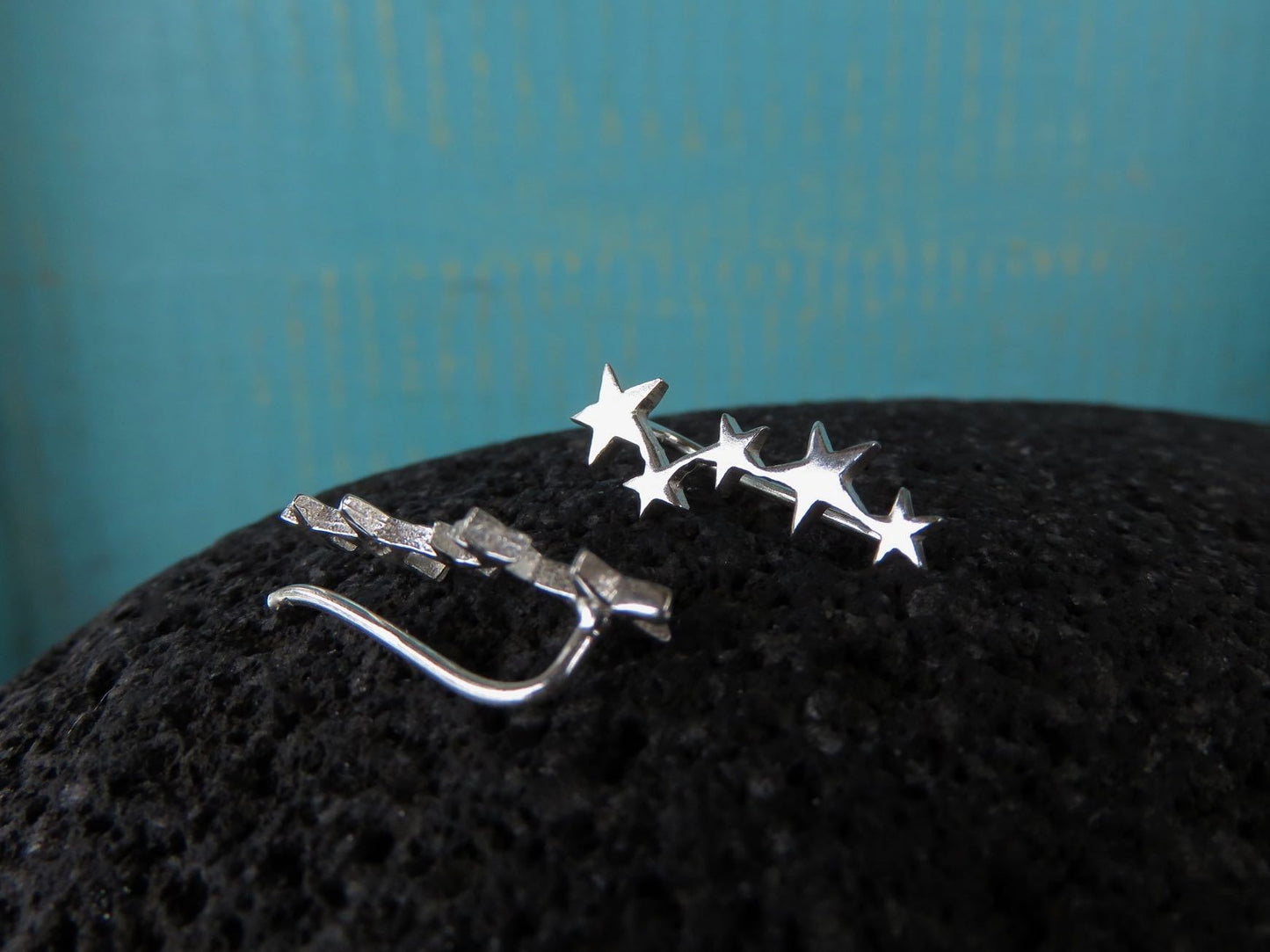 Earclimber Ohrringe mit Sternchen aus Silber