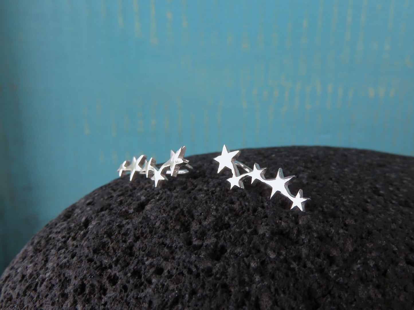 Earclimber Ohrringe mit Sternchen aus Silber