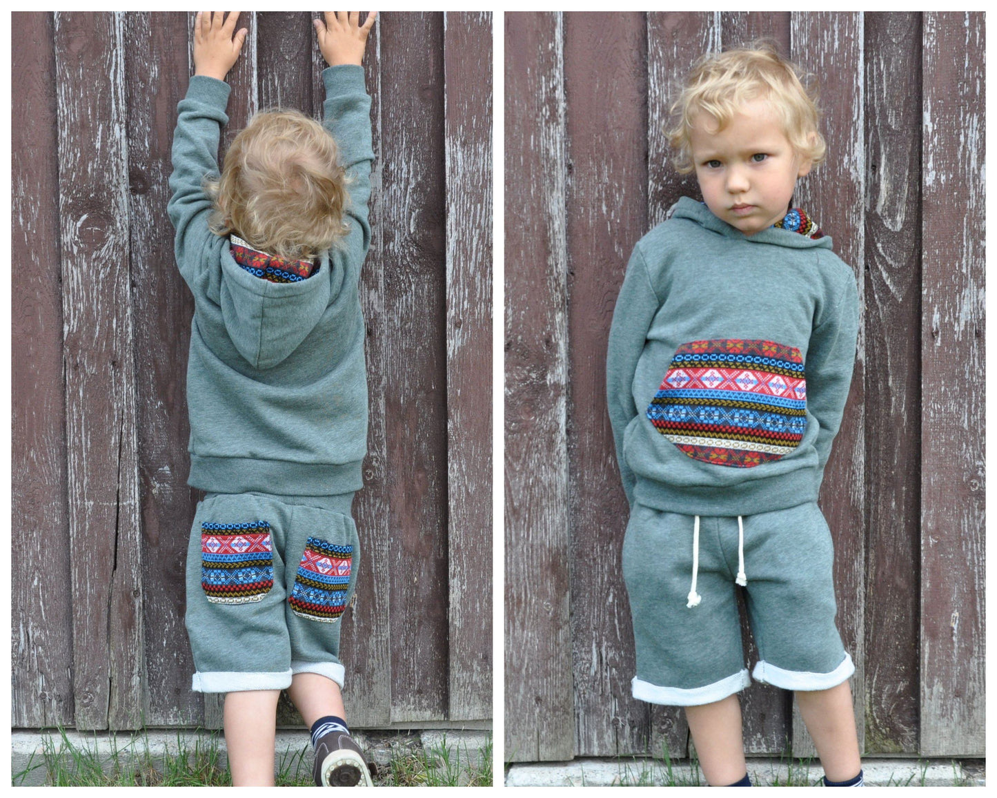 casual shorts with colorful pockets for boys