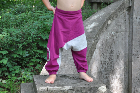 comfortable sweat pants for children in pink gray