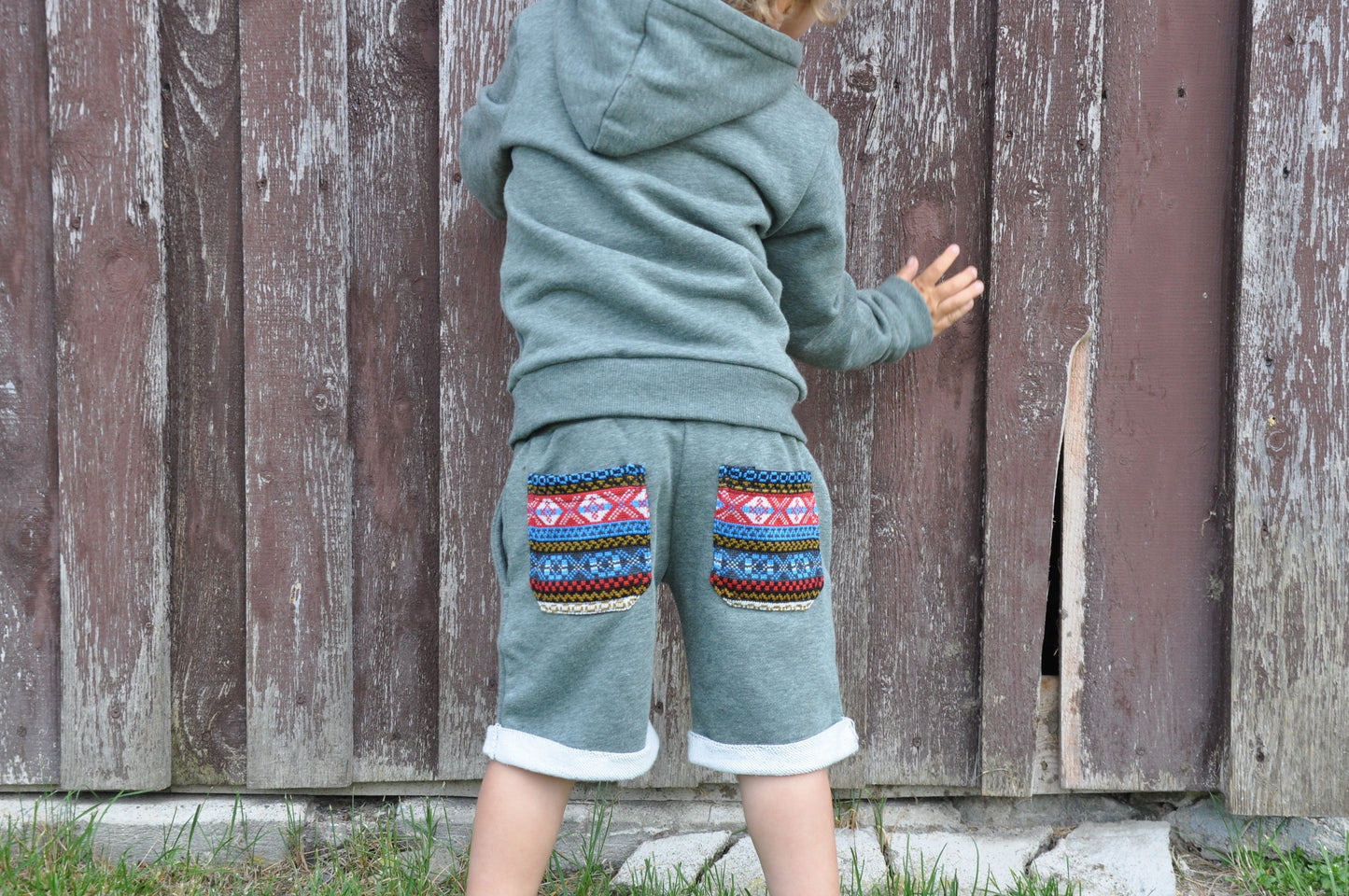casual shorts with colorful pockets for boys