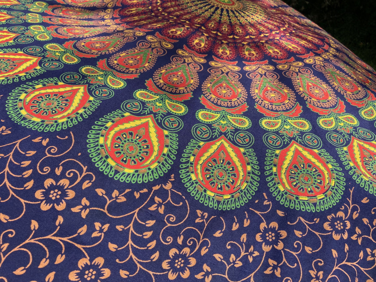 Sarong, beach towel, bath towel with mandala in blue/colorful