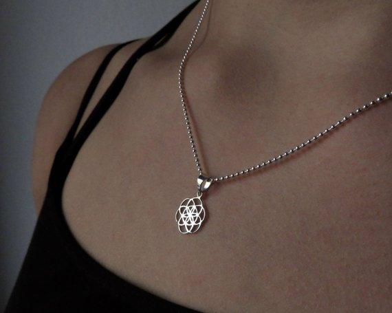 Necklace with the Seed of Life motif made of silver