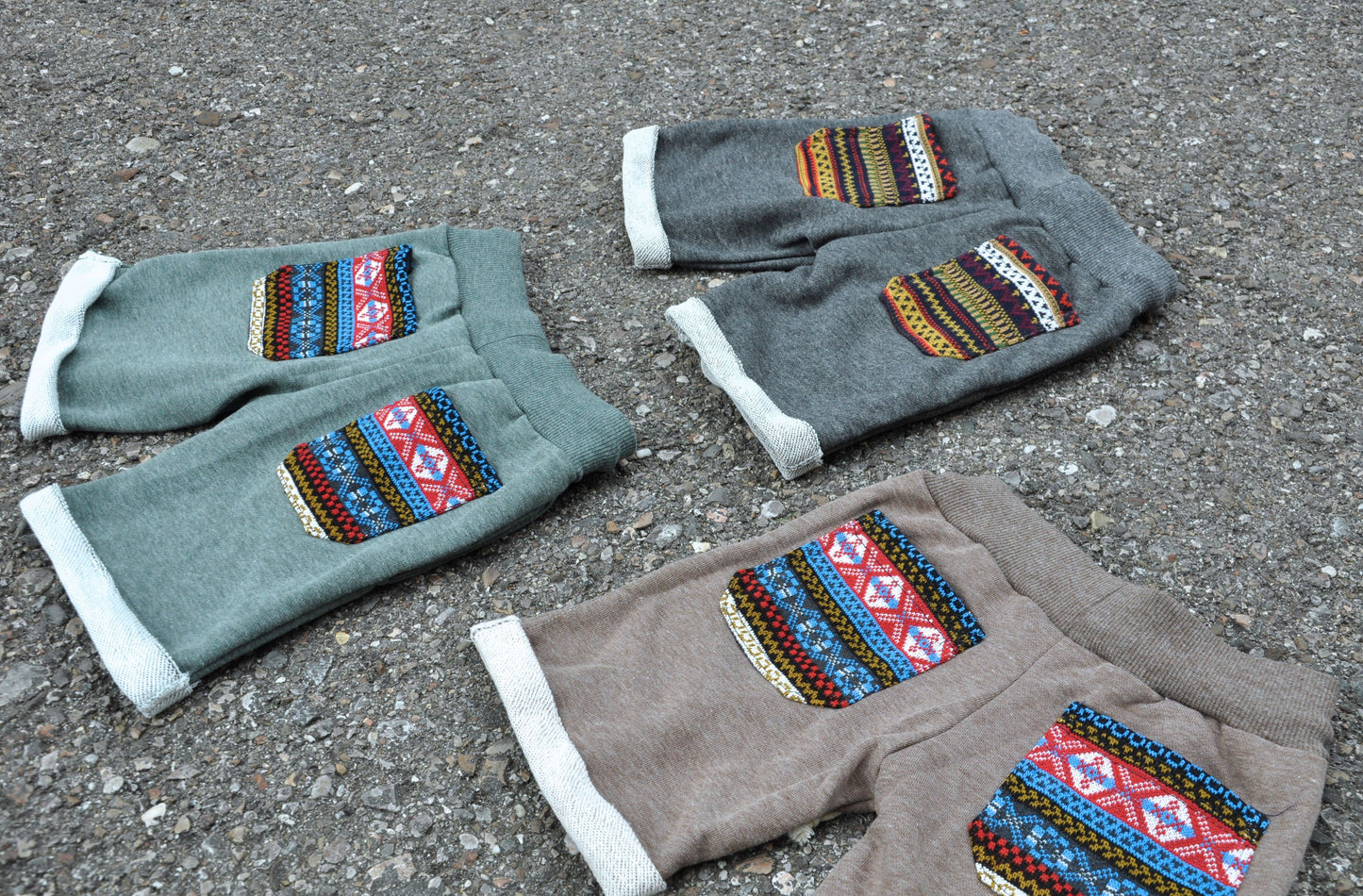 casual shorts with colorful pockets for boys