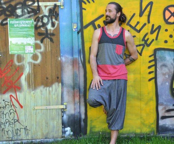 dreifarbiges Tanktop mit Brusttasche für Männer in rot