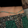 Bauchkette mit türkisen Perlen und Messingspiralen, Hüftkette, Bauchschmuck