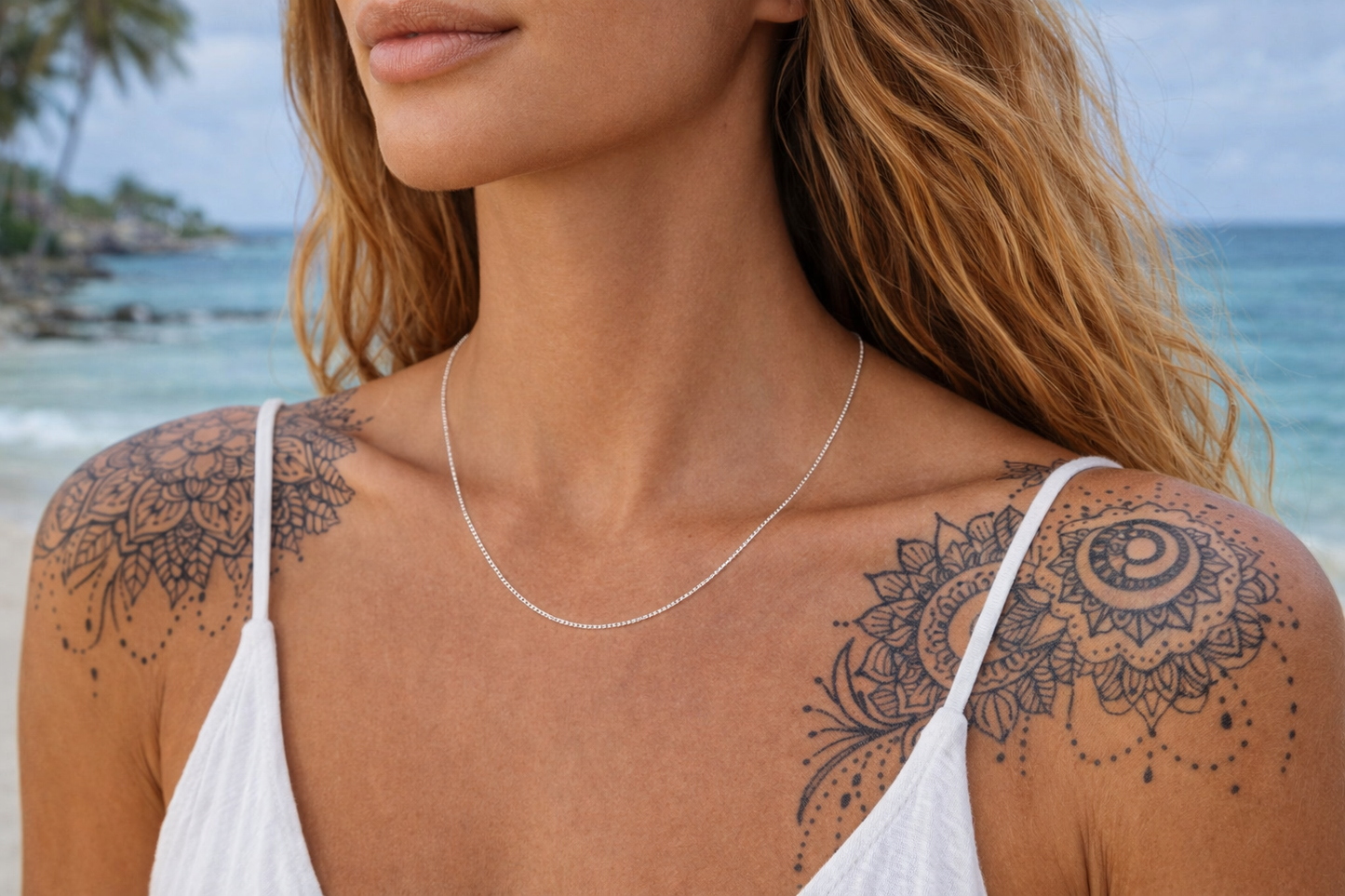 zarte Panzerkette aus Silber in verschiedenen Längen