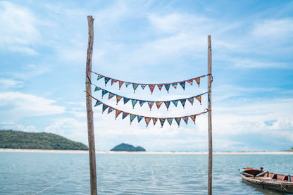 Mini flower bunting colorful with bells