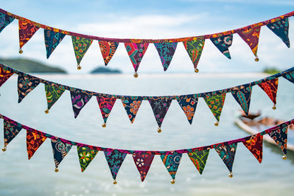 Mini mandala bunting colorful with bells