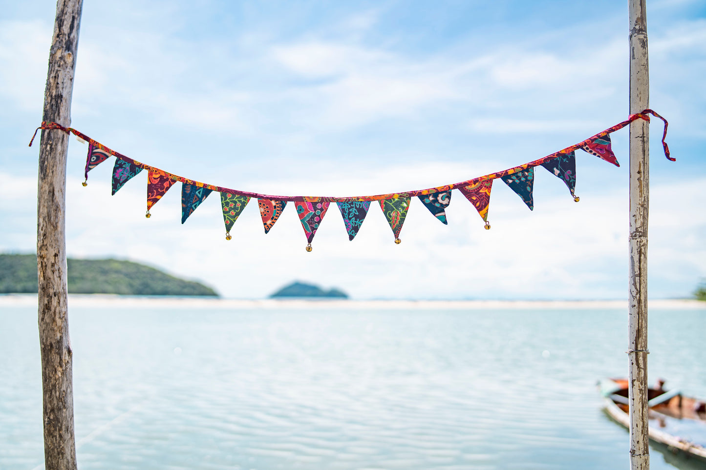 Mini mandala bunting colorful with bells