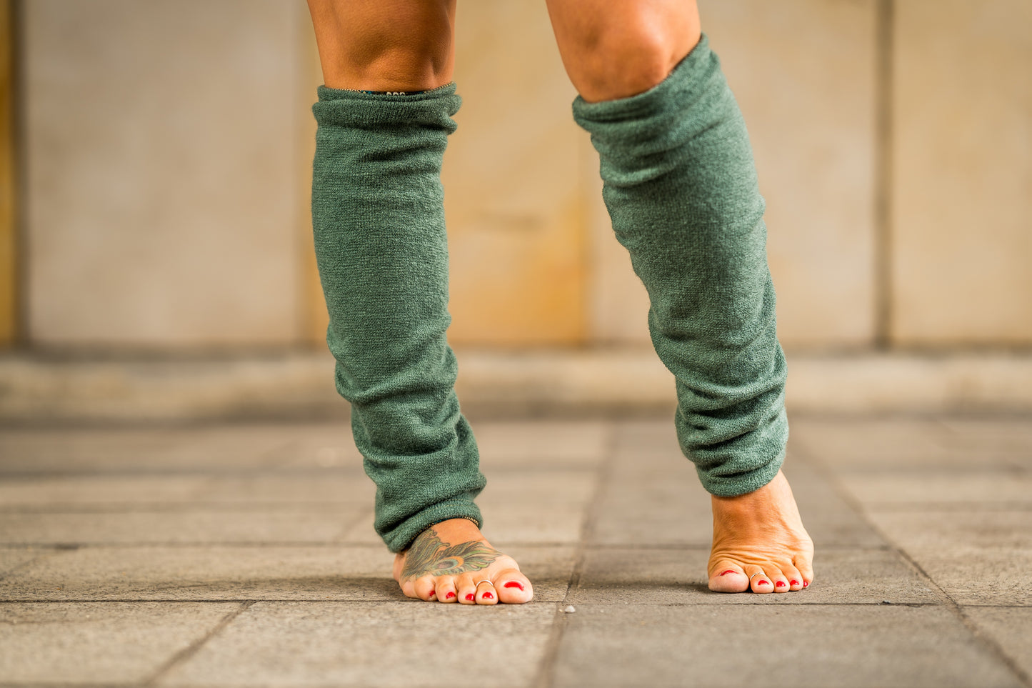 Boho Wendestulpen – Beinstulpen, Yoga & Tanz Stulpen, 4-in-1 Legwarmers Damen in türkis/ gemustert