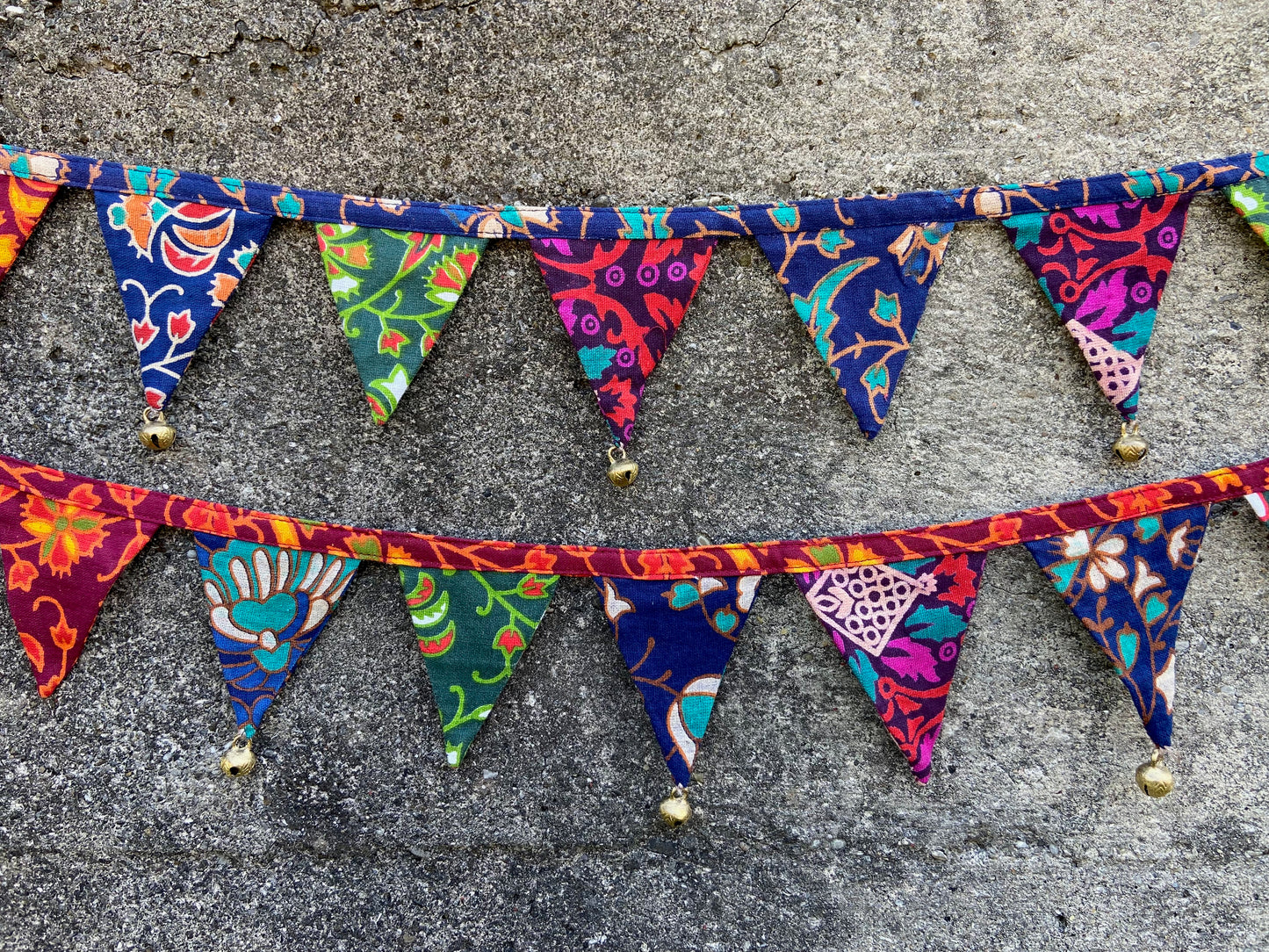 Mini mandala bunting colorful with bells