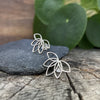 Ohrstecker halbe Lotusblume aus Silber