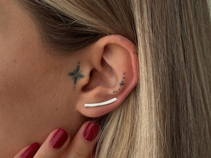 schlichte Earclimber Ohrringe aus Silber