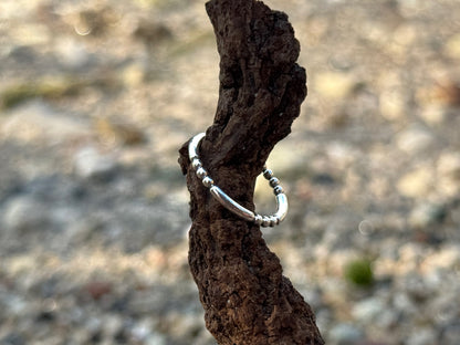 simple ball ring made of silver 