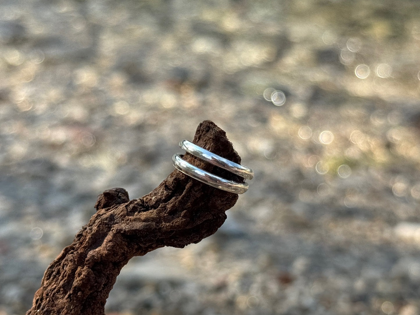 Verstellbarer Zehenring, Zweifachring, minimalistischer Fußschmuck aus Silber