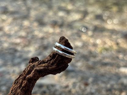 Verstellbarer Zehenring, Zweifachring, minimalistischer Fußschmuck aus Silber