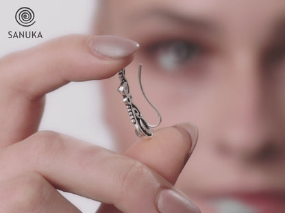 Earclimber Ohrringe mit Labradorit Steinen aus Silber