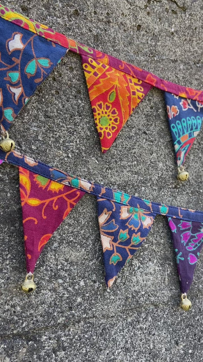 Mini mandala bunting colorful with bells