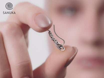 Earclimber Ohrringe mit Spiralen aus Silber