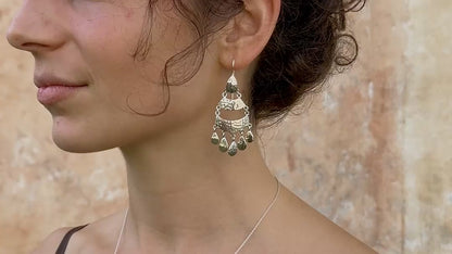 Silver hammered earrings 