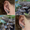 Earclimber Ohrringe mit Onyx Steinen aus Silber