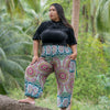 PLUS SIZE bunt gemusterte Pluderhose mit Taschen für Erwachsene