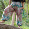 PLUS SIZE bunt gemusterte Pluderhose mit Taschen für Erwachsene