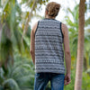 grau gemustertes Tanktop für Männer mit Brusttasche