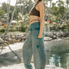 luftige Pluderhose mit Mandalamuster in blau mit Taschen