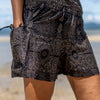 luftige leichte Sommer Shorts filigran gemustert in schwarz