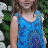 geblümtes Tanktop für Mädchen in blau