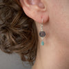 Ohrringe mit Rohstein aus Silber, Tansanit, Smaragd