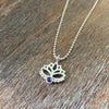 Anhänger Lotusblume mit Amethyst und Pünktchen aus Silber