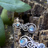 Earclimber Ohrringe mit Labradorit Steinen aus Silber