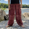 Pluderhose mit filigranem Muster in rot für Kinder