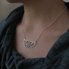 Mandala Kette mit floralem Blumenmuster aus Silber